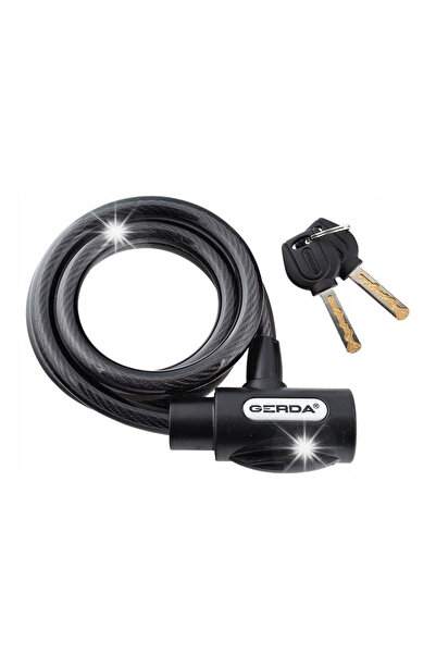 gerda Cablu antifurt bicicletă, negru, corp rotund FLEX 1200/8V