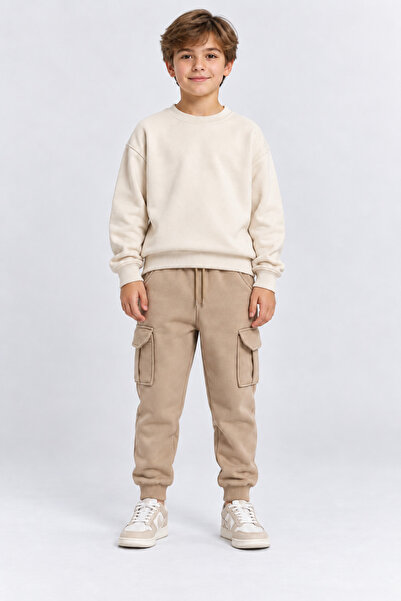 AHENGİM Boys' Cargo Pocket Jogger Sweatpants with Elastic Waist and Cuffs Ak5...