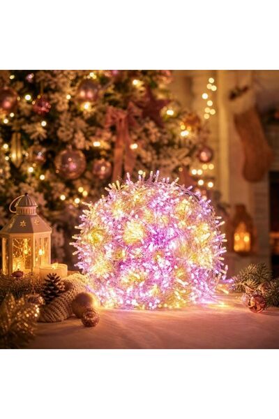 Kmt Style Decorative LED battery garland, transparent wire, adjustable warm/p...