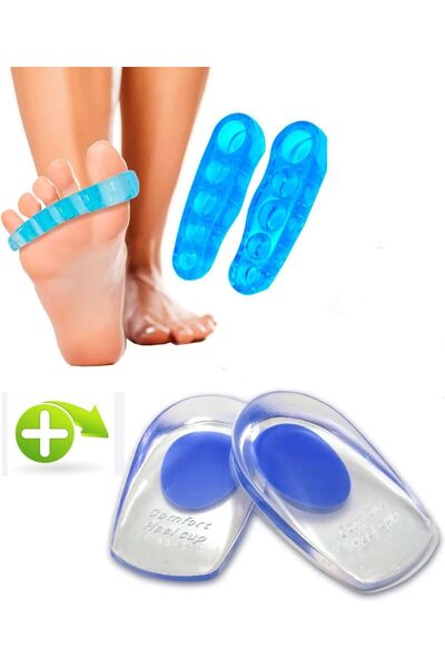 h.t sağlık ERKEK AYAK PARMAK DÜZELTİCİ - AYIRICI SİLİKON PAMPERED TOE + JEL TOPUKLUK