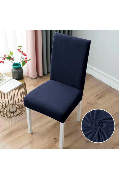Pucioasa Home Set huse elastice pentru scaun, uni, 6 piese, bleumarin, SC-10