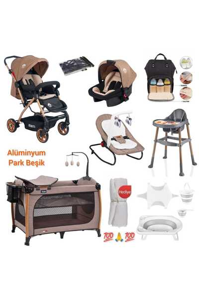 4KİDS Bebek Çeyiz Seti Yeni Doğan Set Bebek Arabası Park Beşik Oyun Parkı Ana...