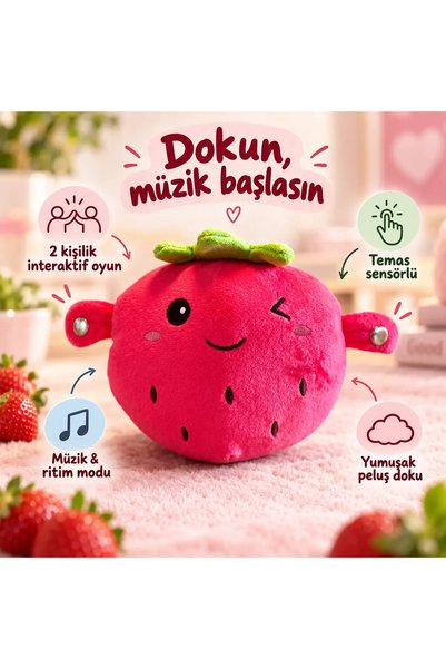 TAHA İTHALAT Müzikli İnteraktif Meyve Peluş Oyuncak – Dokunmatik Piyano, Tema...