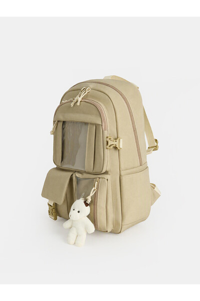LC Waikiki Women's Backpack with Teddy Bear Accessories