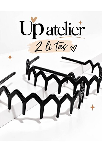 Up Atelier Zigzag 2-Piece Scalloped Crown Black 2 Pieces