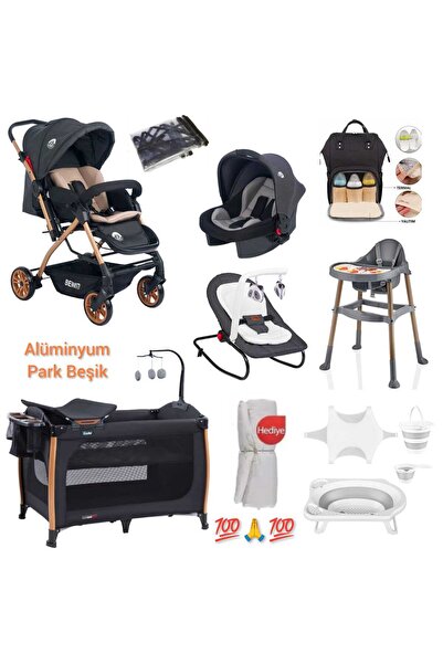 4KİDS Bebek Çeyiz Seti Yeni Doğan Set Bebek Arabası Park Beşik Oyun Parkı Anakucağı Mama Sandalyesi Puset Bebek Banyo seti