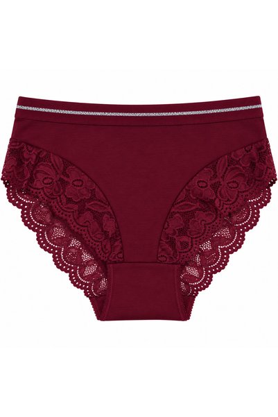 Zena Large Size Floral Lace Glitter Waist Detailed Cotton Women's Panties
