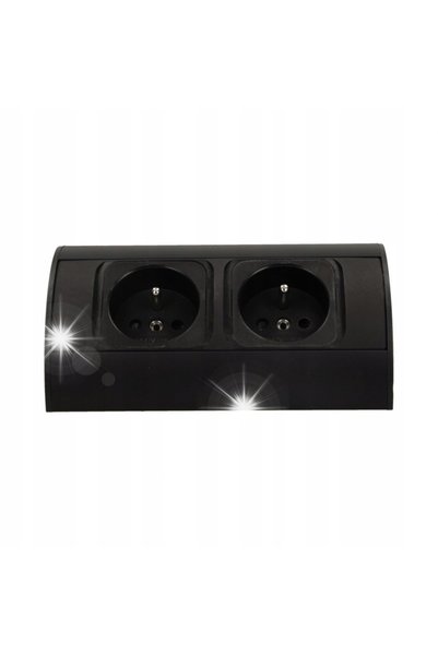 Orno Priză MEBLOWE 2X2P+Z Negru OR-AE-1303/B