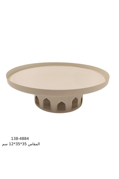 Generic Brand استاند تقديم معدن بيج فضي - كبير - 35×35×12 سم