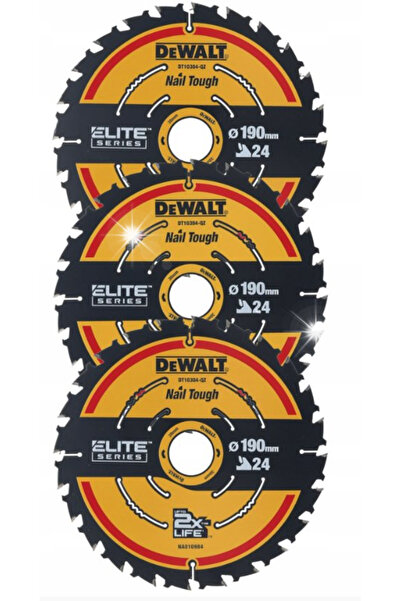 Dewalt LAMĂ DE FERĂSTRĂU PENTRU LEMN ELITE 190*30MM 24 DINDĂNI PACHET DE 3 DT...