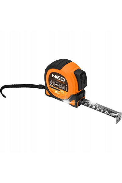 NEO Tools Sârmă de oțel retractabilă Super Negru, cu magnet, 10m x 25mm N67-245