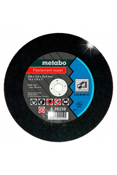 Metabo DISC DE TĂIERE PENTRU OȚEL A24M 350*3*25.4MM 616338000