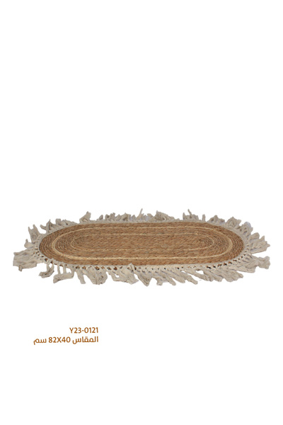 Generic Brand Oval Wicker Base with Decoration - White - 82X40 cm