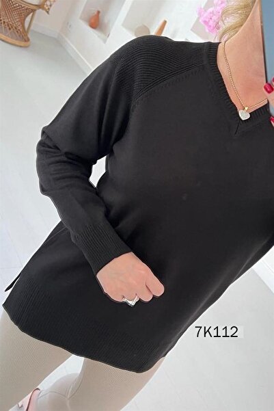 İnce Topuk V-Neck Knitwear Blouse 7K112