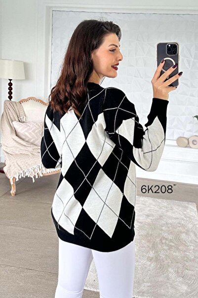 İnce Topuk Baklava Pattern Knitwear Tunic 6K208