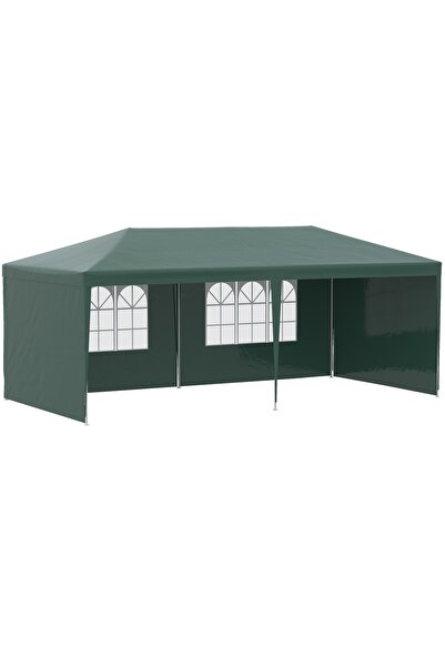 OEM Cort de grădină 6x3m, cadru din oțel/țesătură PE, 5.85x2.95x2.55m, streaș...