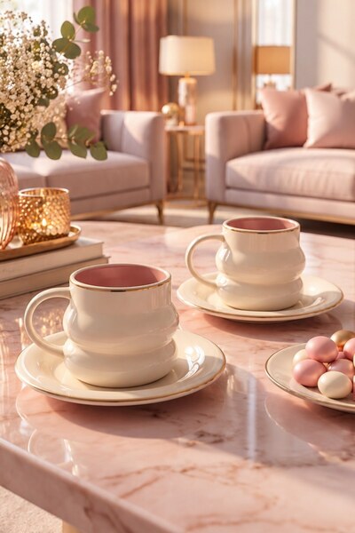 Cooker Velmont 2-Person 90 ml Porcelain Coffee Cup Set Ckr4606