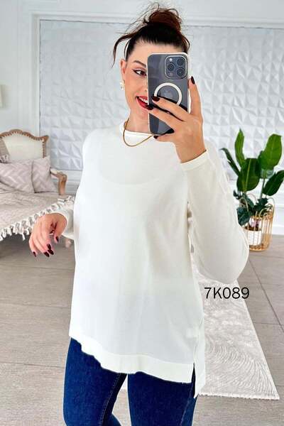 İnce Topuk Crew Neck Knitwear Blouse 7K089