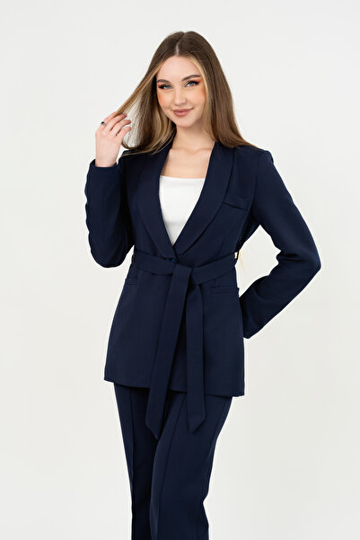 Jodtique طقم نسائي بليزر بحزام مع بنطال