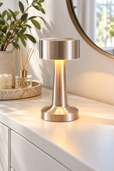 Dessa Rechargeable LED Table Lamp, Touch Control, Retro-Modern Design, USB, I...