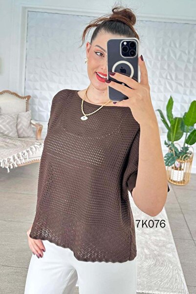 İnce Topuk Openwork Knitwear Blouse 7K076