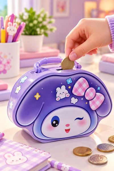 BiTon Toptan Children's Piggy Bank 12X18 cm Cute Figured Money Saving Box Girl's Gift