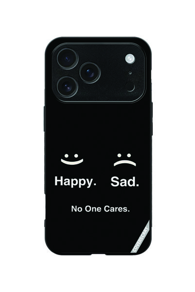Coverscart Protective Case Cover for Apple iPhone 18 Pro Happy Sad Design Black