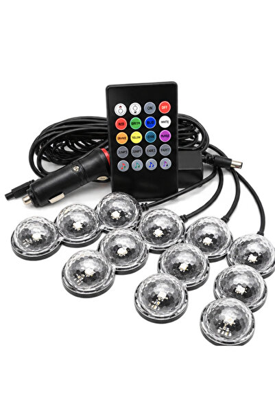 XL Lumini LED RGB ambientale auto cu efect de stele și telecomandă