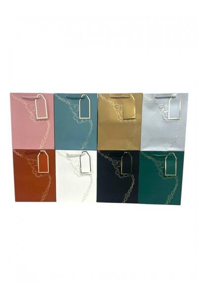 OEM Pungi Pentru Cadou Dungi Model 004 12/Set 26x32x12 cm Auriu