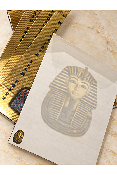 Tutankhamun Motifli Çizgisiz Küçük Not Nefteri
