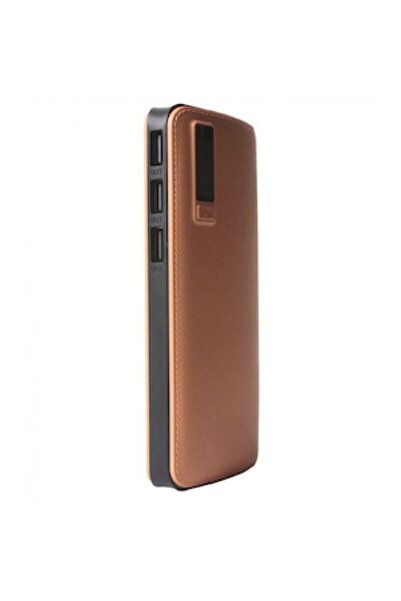 OEM Καθολική φορητή εξωτερική μπαταρία, 20000 mAh, 3 x USB, φακός, καφέ