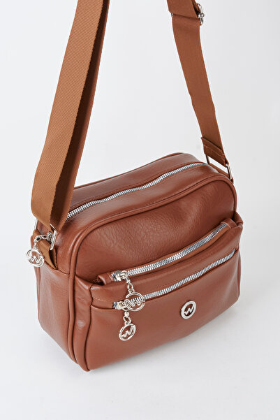 Meryem Çanta Women's Tan 4-Compartment Adjustable Strap Zipper Closure Handba...