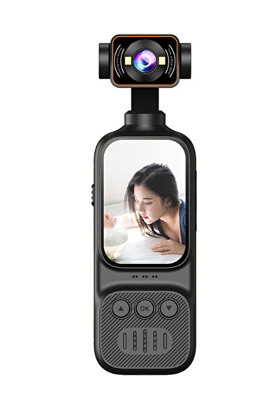MANDU Cameră video sport mini 4K UHD cu lentilă rotativă la 270 de grade, ung...