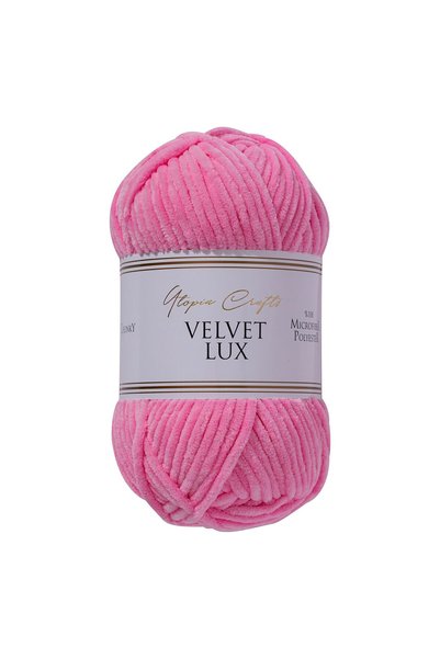 Utopia Crafts Velvet Lux 100gr Kadife Örgü İpi 110m - Lale Pembesi