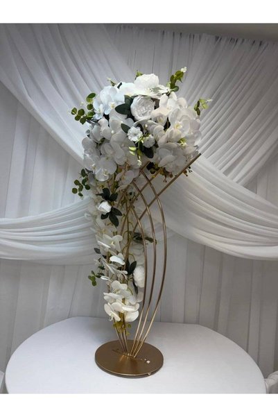 OEM Gilded Metal Floral Arrangement Stand 90cm