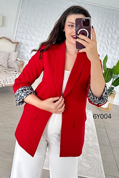 İnce Topuk Leopard Garnished Jacket 6Y004