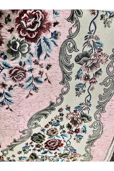 Zehra ana Powder Pink Floral Patterned Prayer Mat