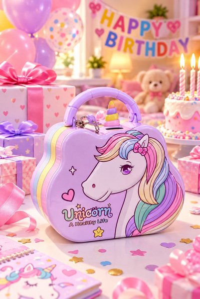 BiTon Toptan Pușculiță Unicorn Pușculiță pentru economisirea banilor pentru copii 9x15 cm Cadou drăguț pentru fete