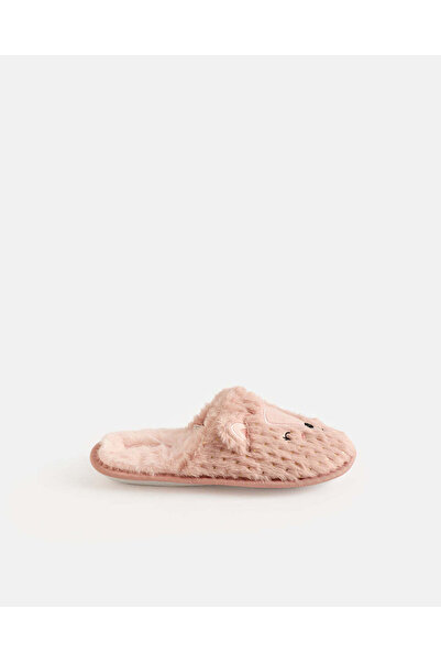 REDTAG Women Dusty Pink Teddy Bear Flat Mules