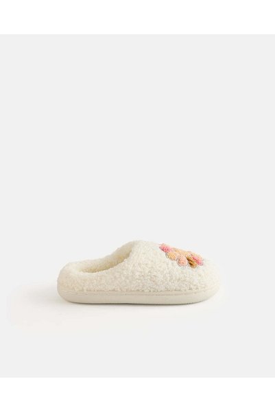 REDTAG Women Cream Floral Flat Mules