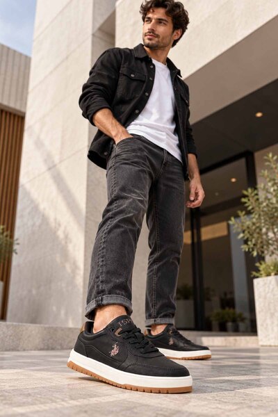 U.S. Polo Assn. Men's Black Casual Shoes Sneaker Casual Sports Model