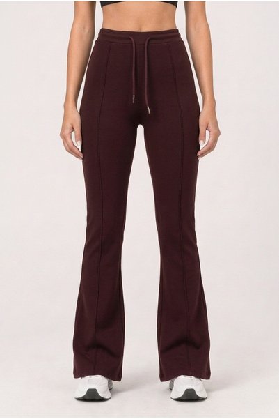 Yediler Tekstil Women's Modal Fabric Gathered Waist Spanish Flare Pants