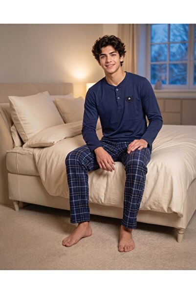 Pyjama Familya طقم بيجامة شتوية قطنية للشباب