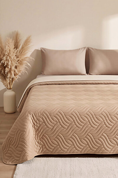 Rivaİstanbul Beige Nova Double-Sided Double Quilted Pique & Bedspread 200X220 cm