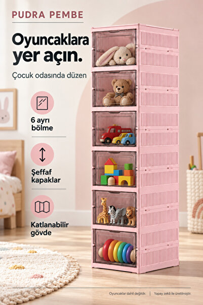 DOM Home 6 Katlı,Katlanabilir Ayakkabılık,Taşınabilir Çok Amaçlı , Geniş, Kay...