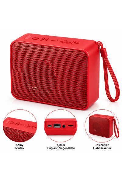 FABRON Bluetooth Hoparlör Kablosuz Taşınabilir Speaker Ses Bombası USB SD Kar...