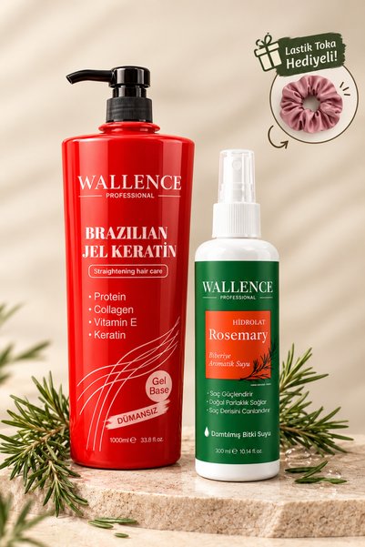 wallence Brazilian Jel Keratin 1000ml & Biberiye Suyu | Düzleştirici Keratin ...