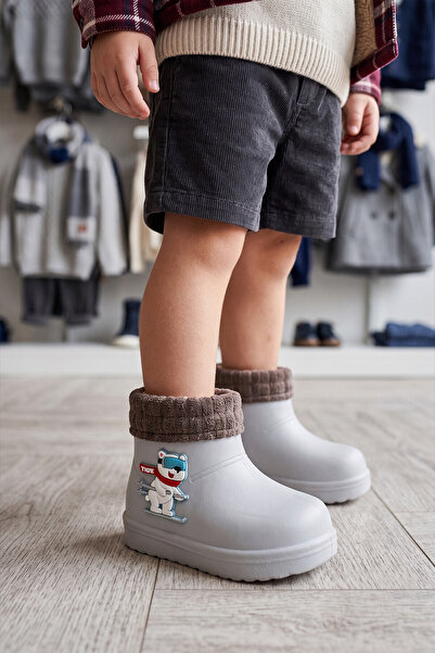 Ayakkabı Fuarı Elit Kcmtvg515 Filet Boy's Rain Boots with Emojis, Gray