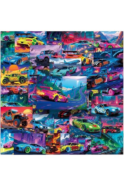 GENERAL 50Pcs Sports Car Racing Stickers, Gdm Cool Sports Car Anime Stickers,...