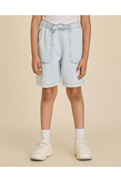 REDTAG Boys Light Wash Denim Pull-On Shorts